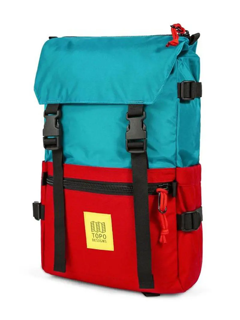Topo Designs Rover Pack Turquoise Red 1