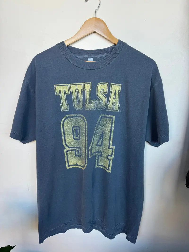Tu Tulsa Golden Hurricane Player Faded Navy Garment Dyed Tee 1