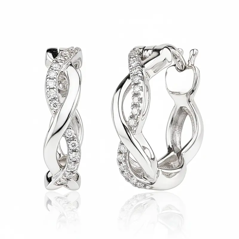 Twistweave Diamond Hoops 1