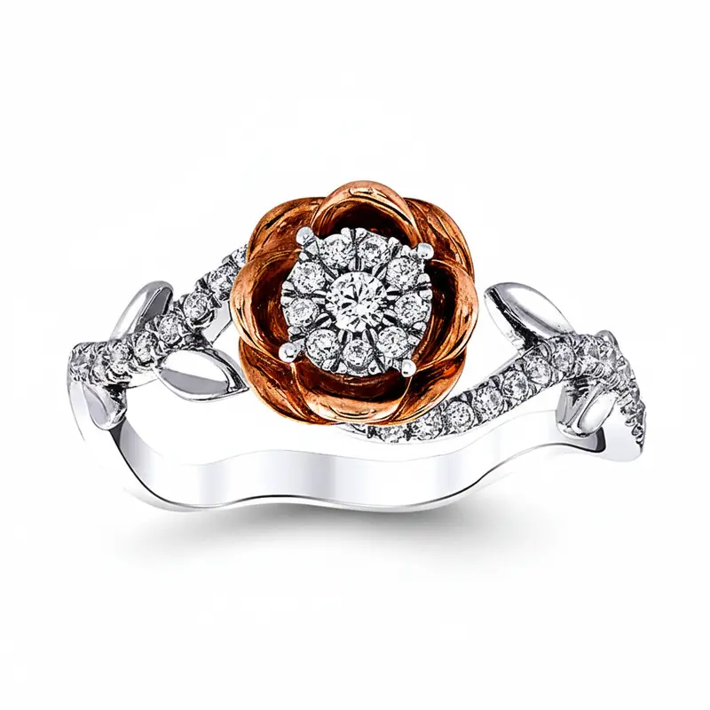 Two Hearts® Blooming Round Diamond Engagement Ring 1