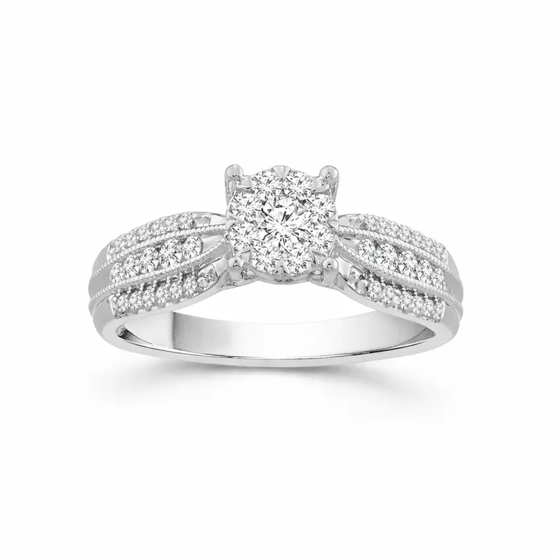 Two Hearts® Bold Promise Round Diamond Engagement Ring 1