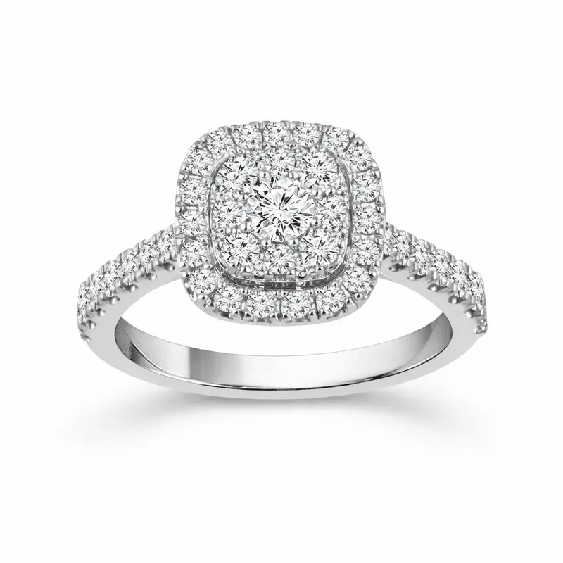Two Hearts® Boundless Light Round Diamond Cushion Engagement Ring 1