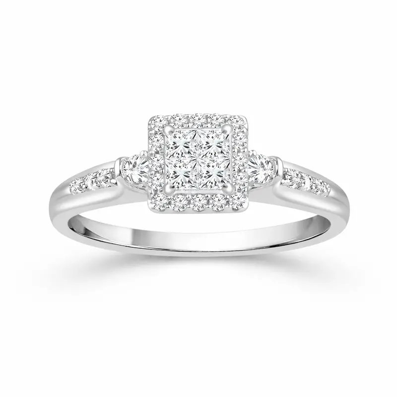 Two Hearts® Classic Unity Princess Diamond Engagement Ring 1