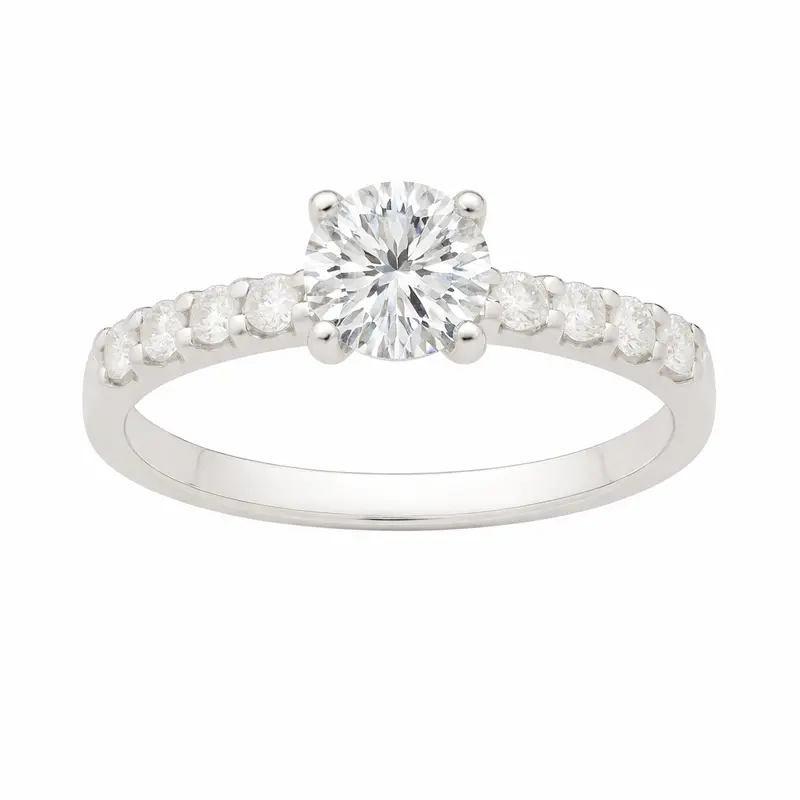 Two Hearts® Close Embrace Round Diamond Engagement Ring Mounting 1