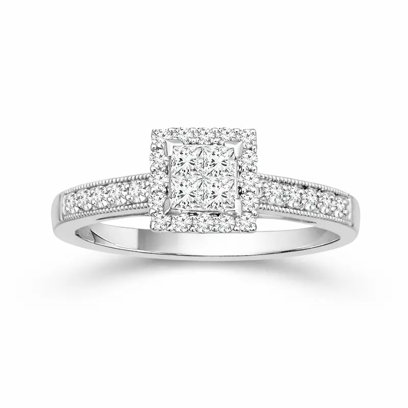 Two Hearts® Devoted Spark Princess Diamond Engagement Ring 1