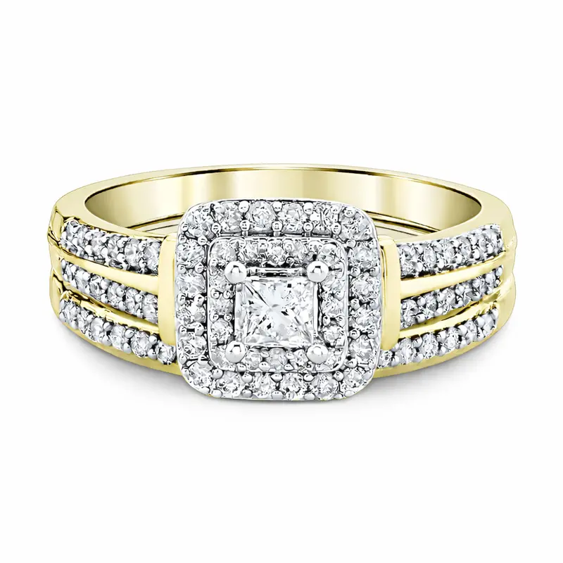 Two Hearts® Devotion Defined Princess Diamond Bridal Set 1