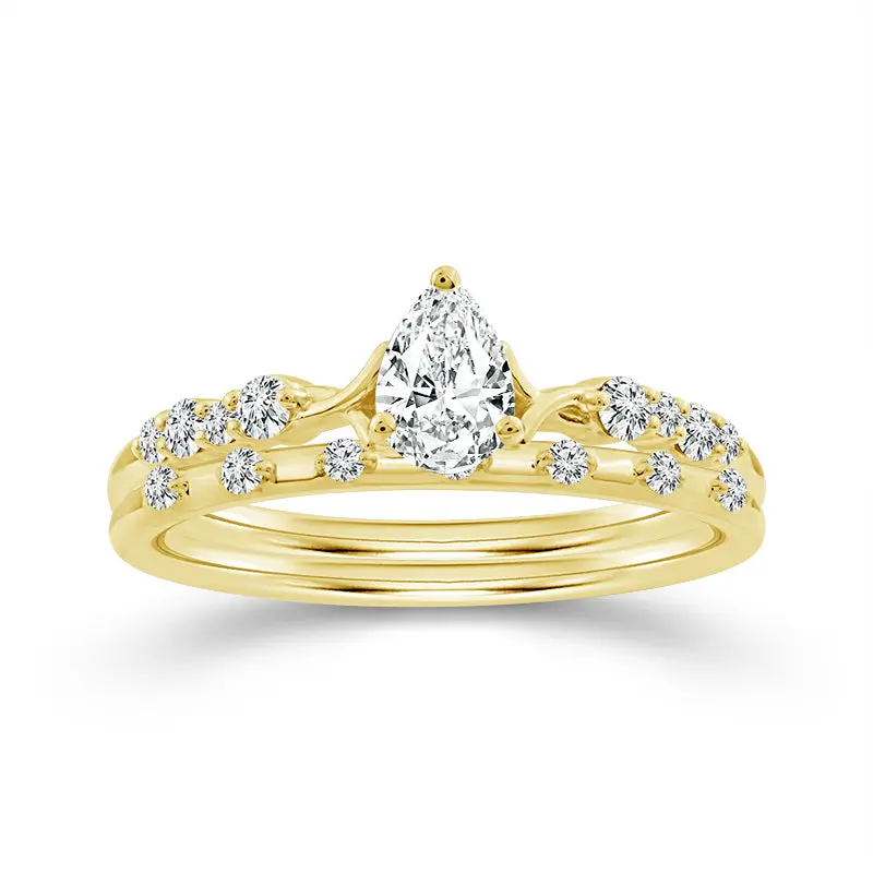 Two Hearts® Divine Cascade Pear Diamond Bridal Set 1