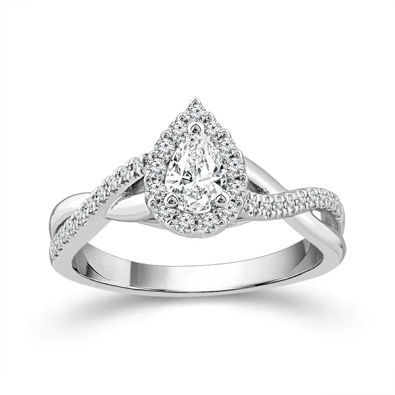 Two Hearts® Entwined Pear Diamond Engagement Ring 1