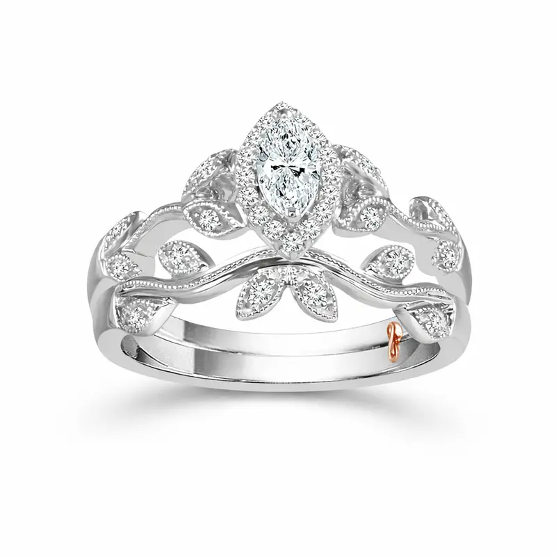 Two Hearts® Everleaf Marquise Diamond Bridal Set 1