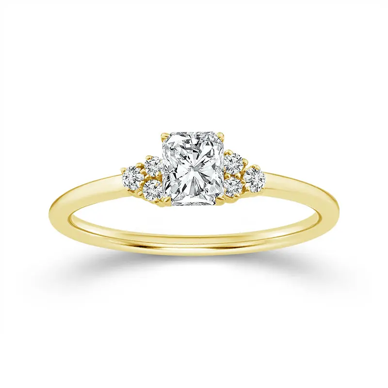 Two Hearts® Golden Era Radiant Diamond Engagement Ring 1