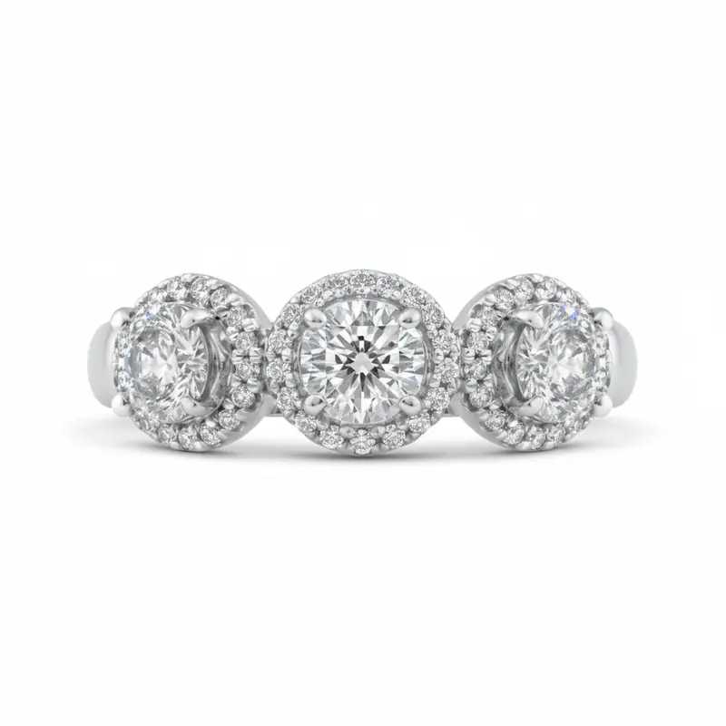 Two Hearts® Halo Trinity Ring 1