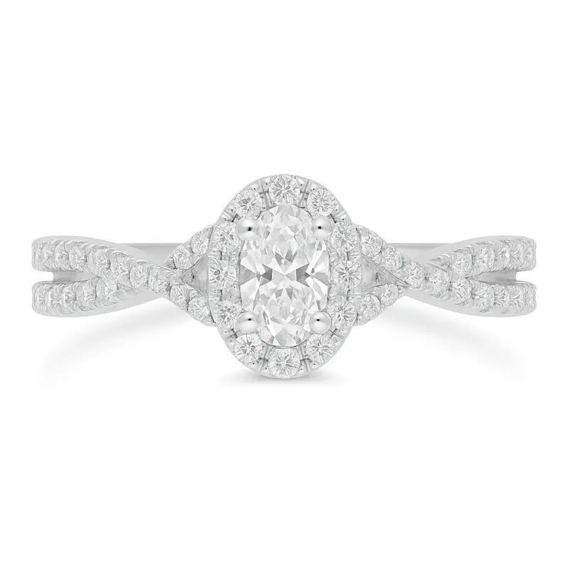Two Hearts® Joined Path Oval Diamond Engagement Ring 1