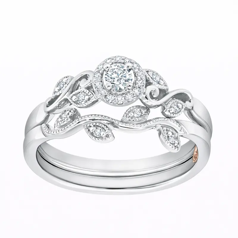 Two Hearts® Nature’S Embrace Round Diamond Bridal Set 1