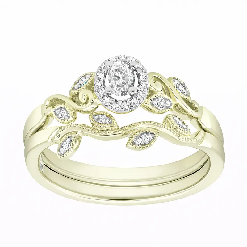 Two Hearts® Radiant Vine Oval Bridal Set 1