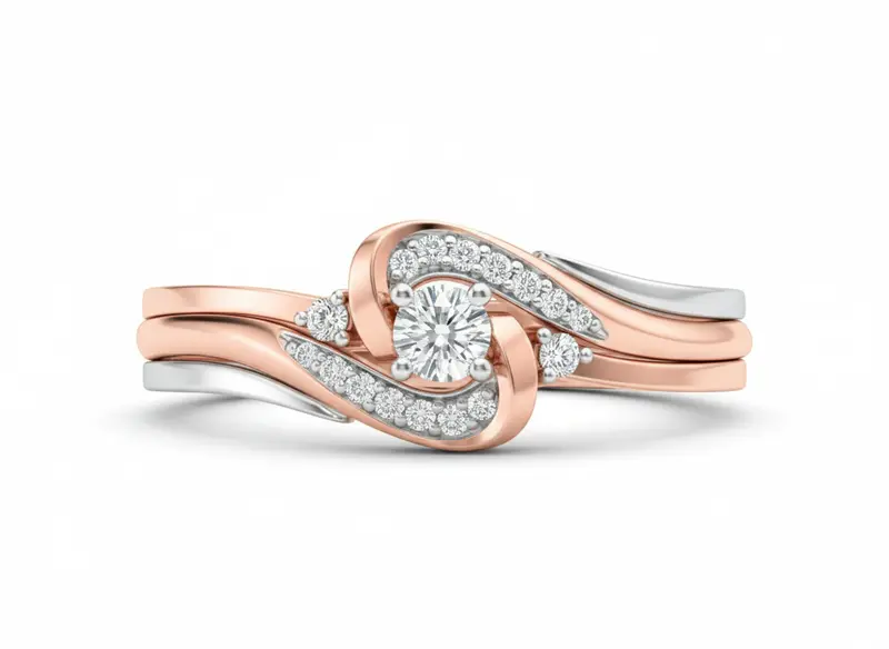 Two Hearts® Rosé Round Harmony Bridal Set 1