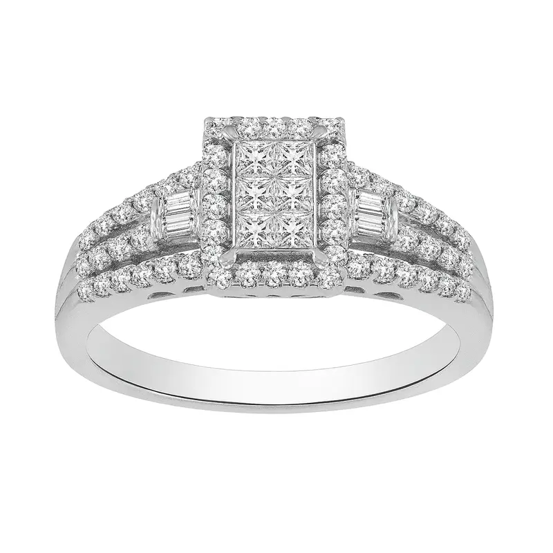 Two Hearts® Towering Promise Princess Diamond Engagement Ring 1