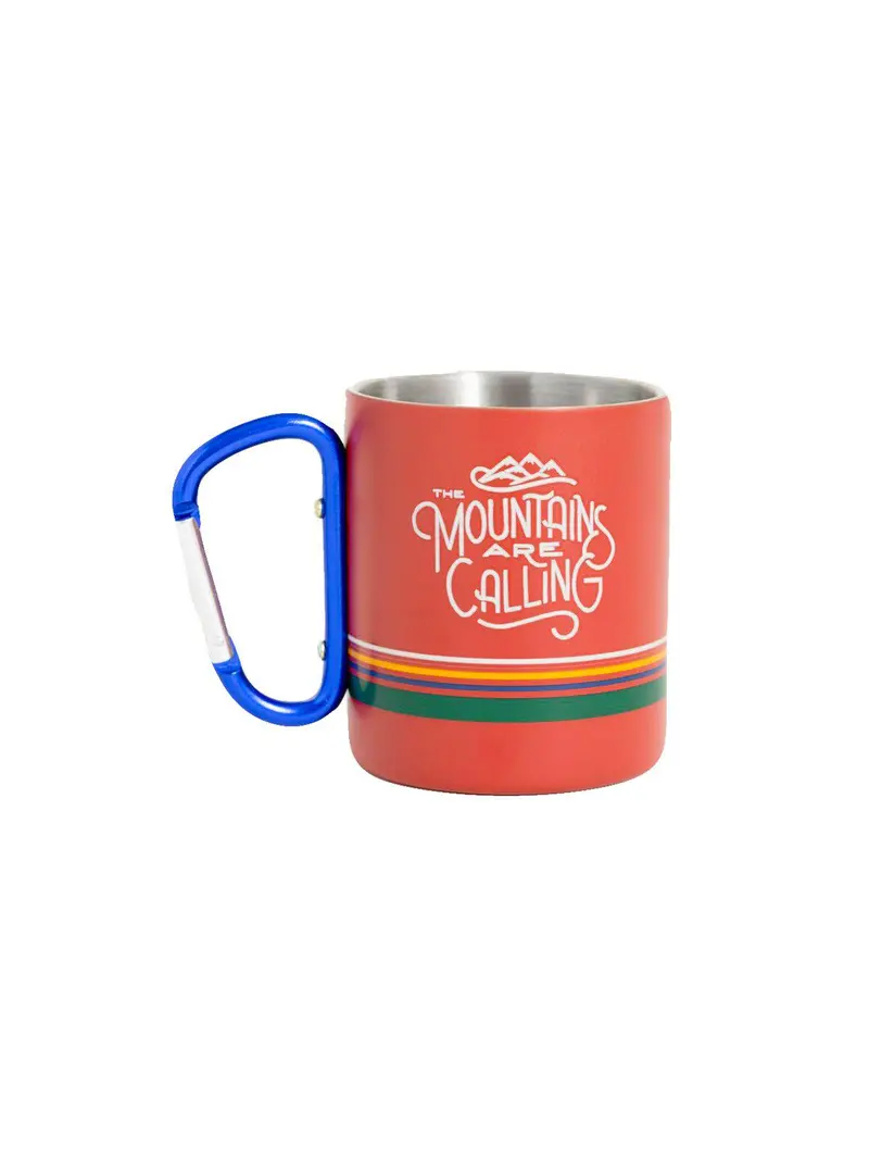 United By Blue 10Oz Stainless Steel Carabiner Cup Mountains Are Calling 1