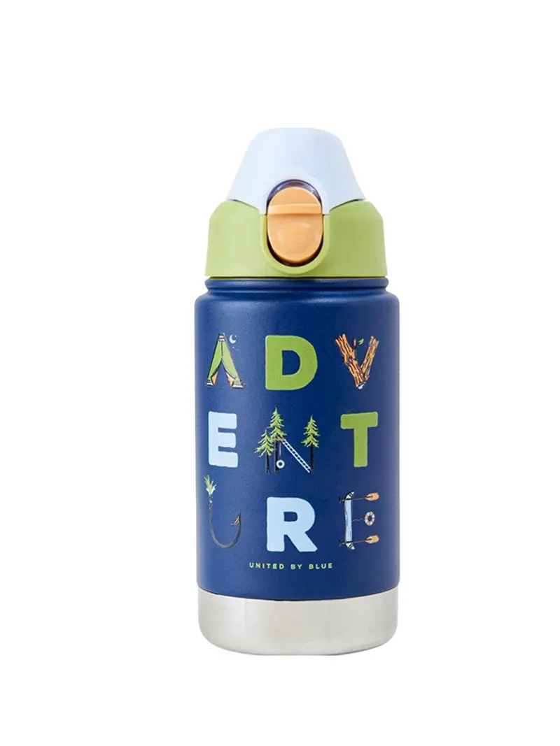 United By Blue 12Oz Stainless Steel Bottle Kids Adventure Navy 1