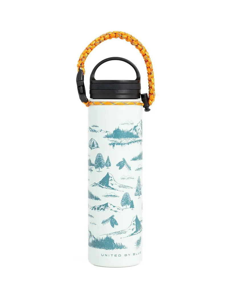 United By Blue 22Oz Mountain Vista 22Oz Insulated Steel Water Bottle White 1