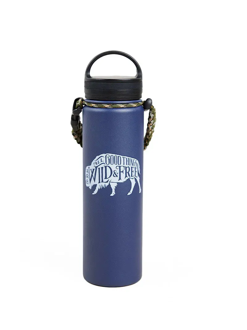 United By Blue 22Oz Wild And Free 22Oz Insulated Steel Water Bottle Navy 1
