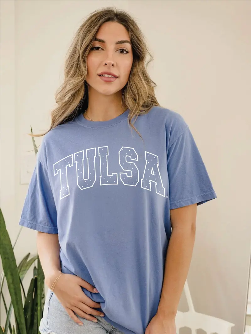 University Of Tulsa Polka Dot Puff Ink Blue Cc Tee 1