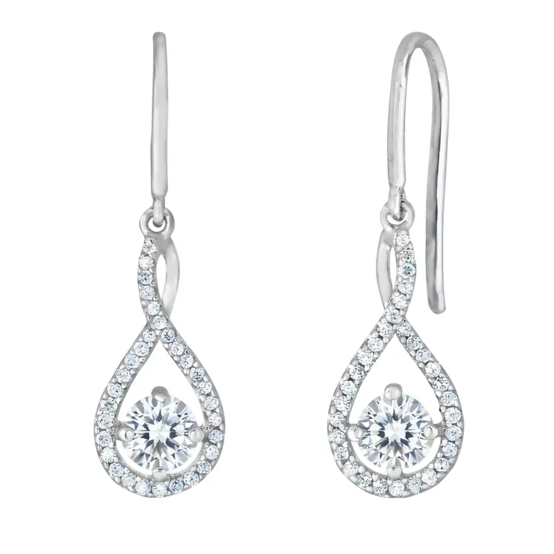 Veildrop White Topaz Twist Earrings 1
