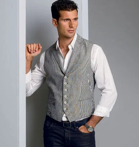 Vogue Men's Waistcoat V8987 1