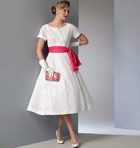 Vogue Vintage Dress And Sash V9105 1