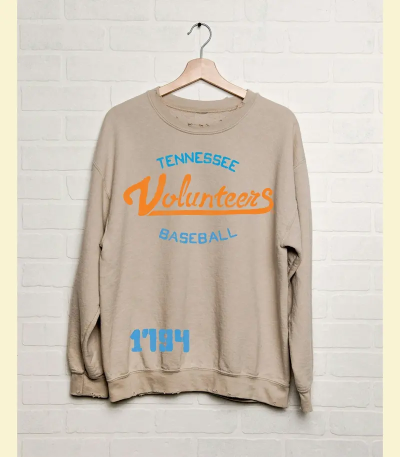 Vols Baseball Stencil Sand Thrifted Sweatshirt 1