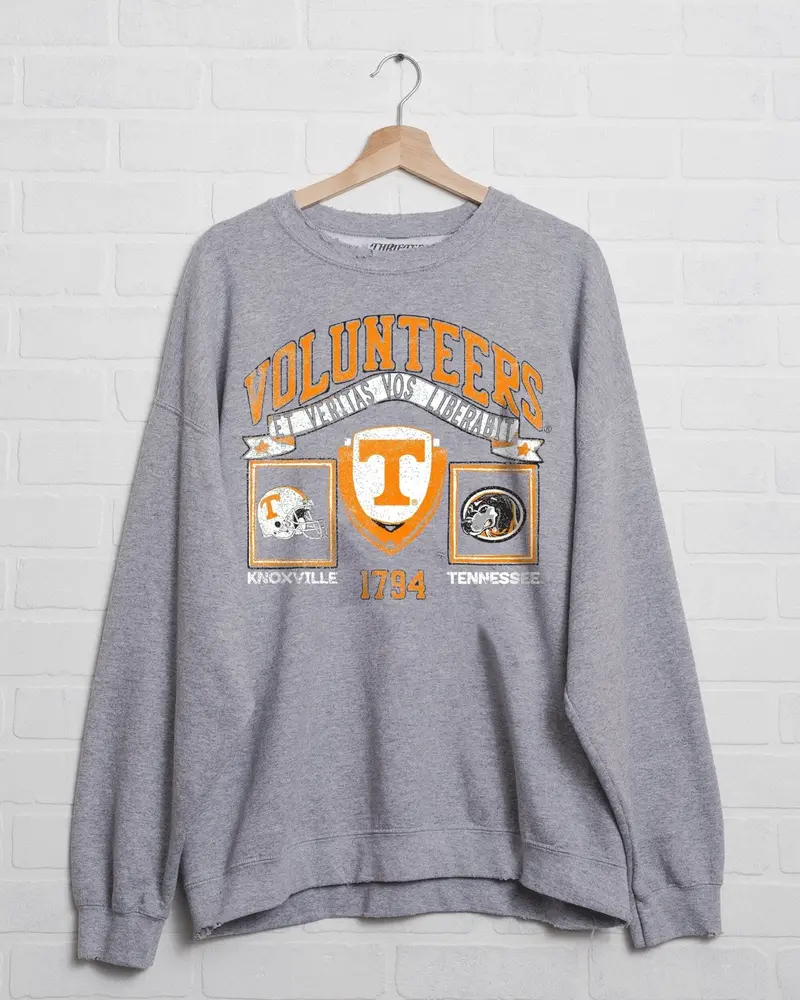 Vols Prep Patch Gray Thrifted Sweatshirt 1