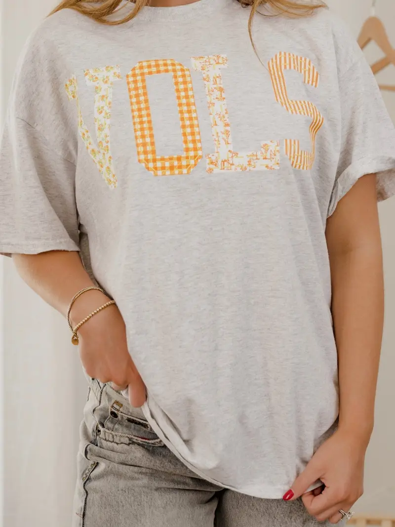 Vols Quilted Puff Ink Ash Gray Thrifted Tee 1