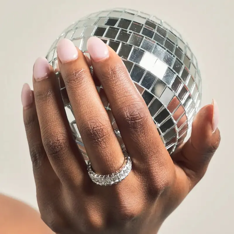 Waterproof Silver Crystal Ring Size 7 1