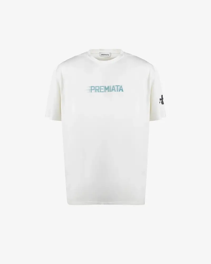 White Cotton T-Shirt With Print 1