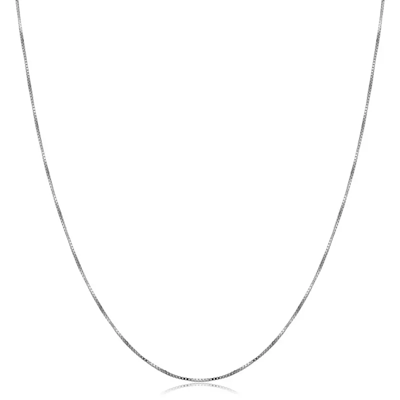 White Gold Box Link Chain 1
