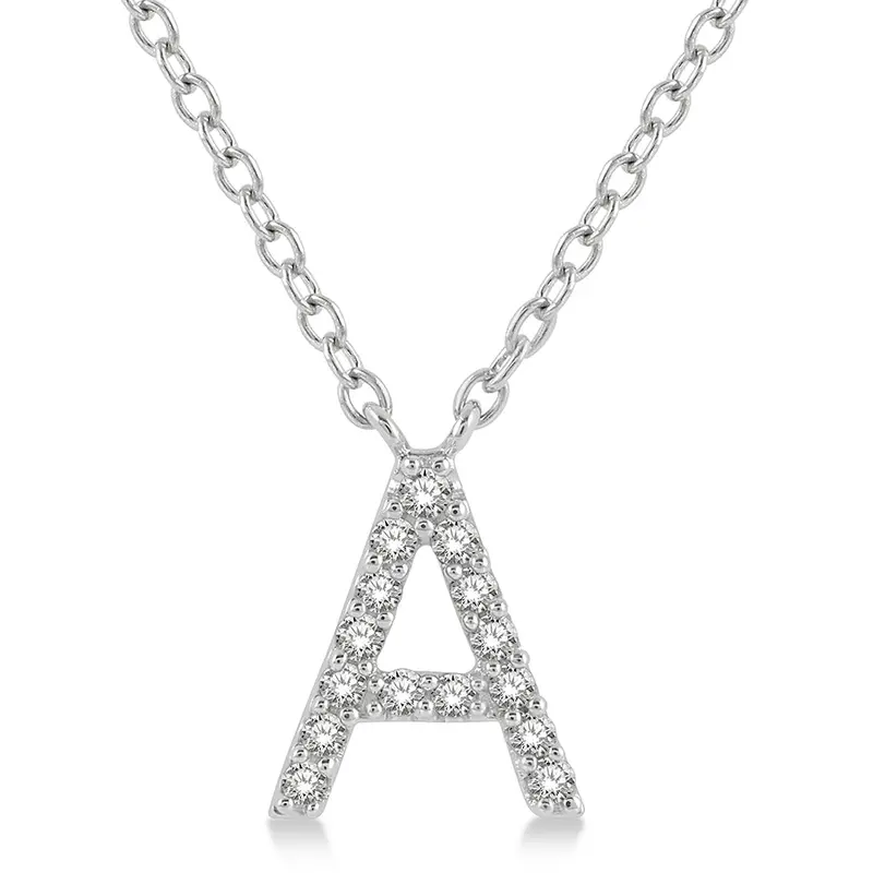 White Gold Initial Necklace 1