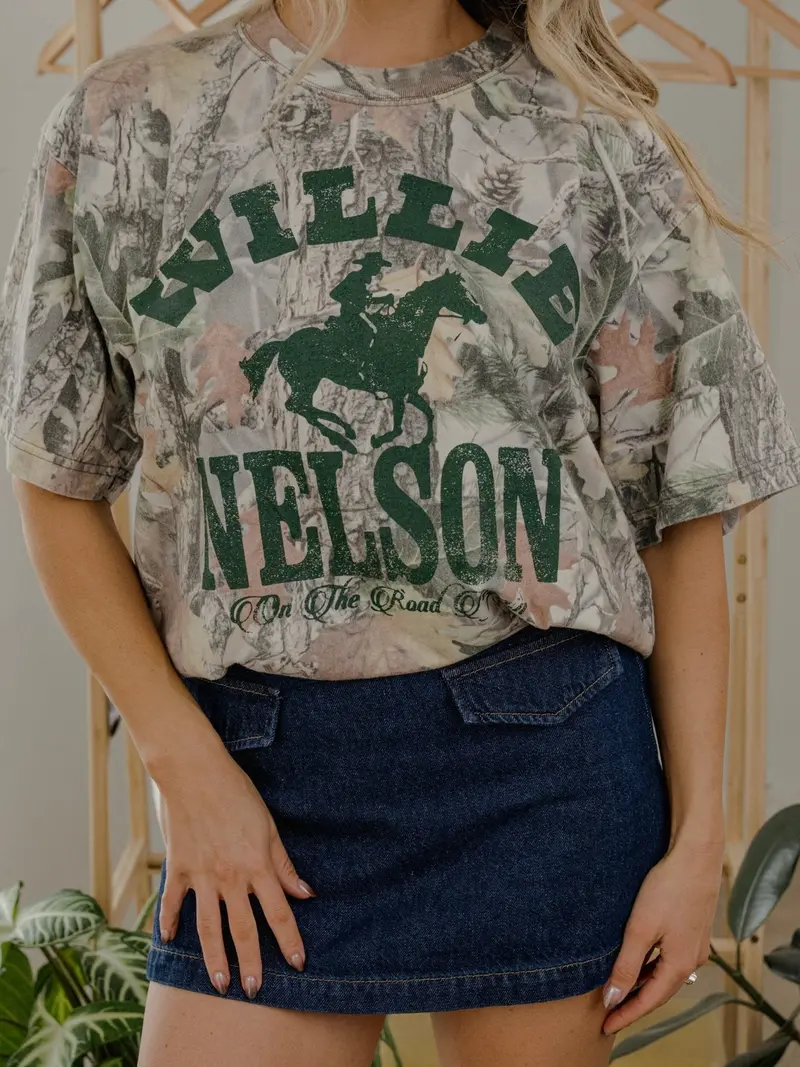 Willie Nelson Arch Horse Camouflage Tee 1