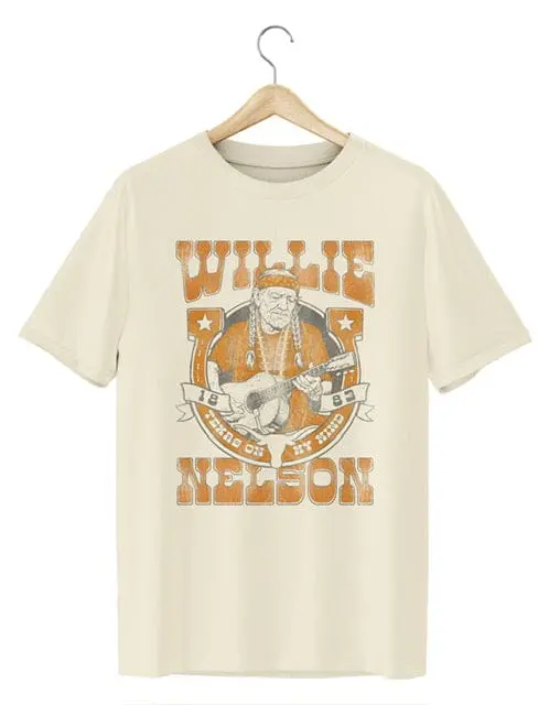 Willie Nelson Texas On My Mind 1883 Off White Thrifted Tee 1