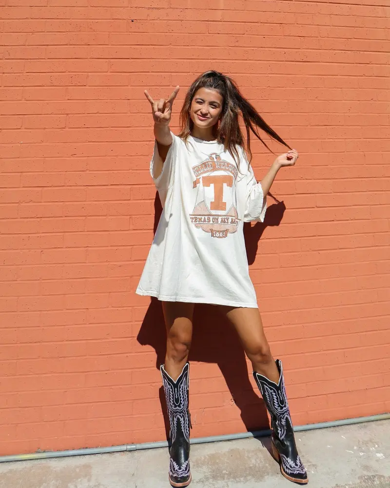 Willie Nelson Texas On My Mind Off White Thrifted Tee 1