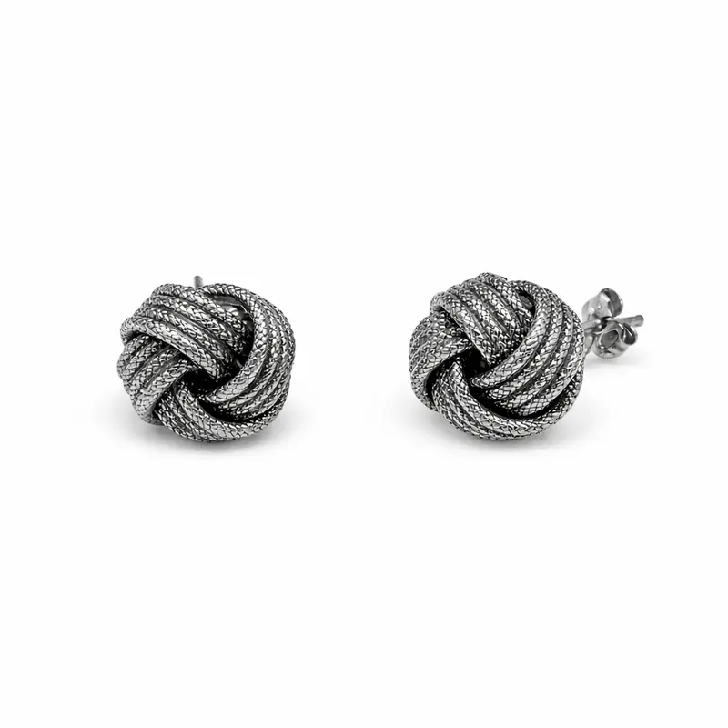 Woven Promise Love Knot Stud Earrings 1