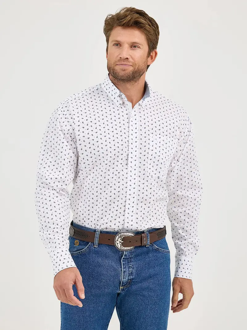 Wrangler Men's George Strait Long-Sleeve Button Down One Pocket Shirt 1