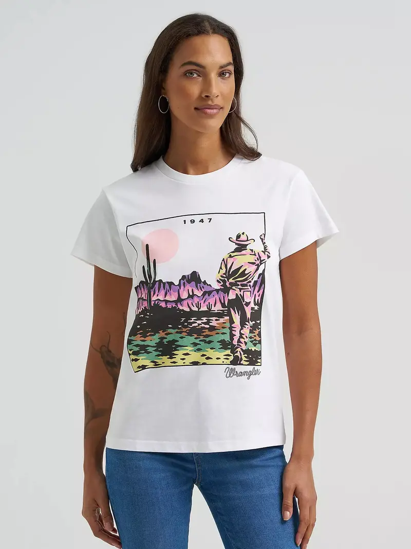 Wrangler Women's Desert Vista Retro Regular Fit Tee 1