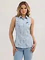 Wrangler Women's Retro Stripe Slim Western Snap Tank 1