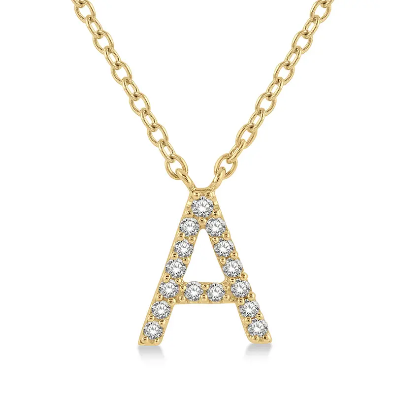 Yellow Gold Initial Necklace 1