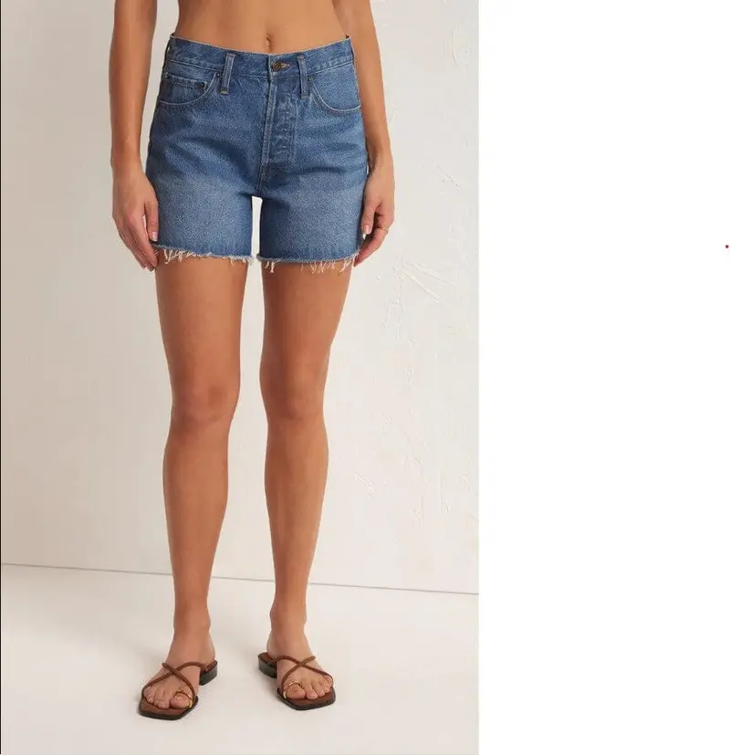 Z Supply Everyday Hi-Rise Denim Shorts In Vintage Indigo 1