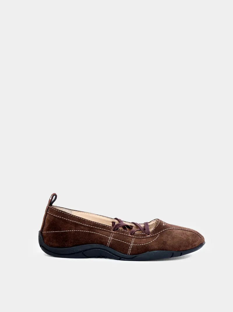Zava Brown Suede Ballerina 1