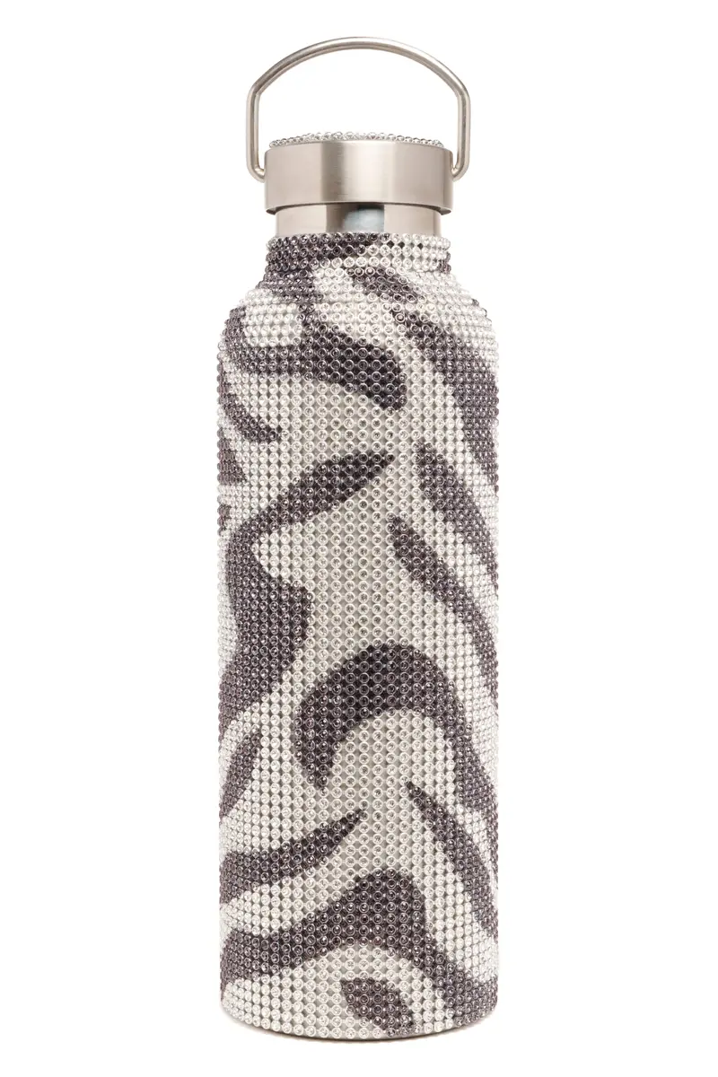 Zebra Rhinestone Water Bottle 1