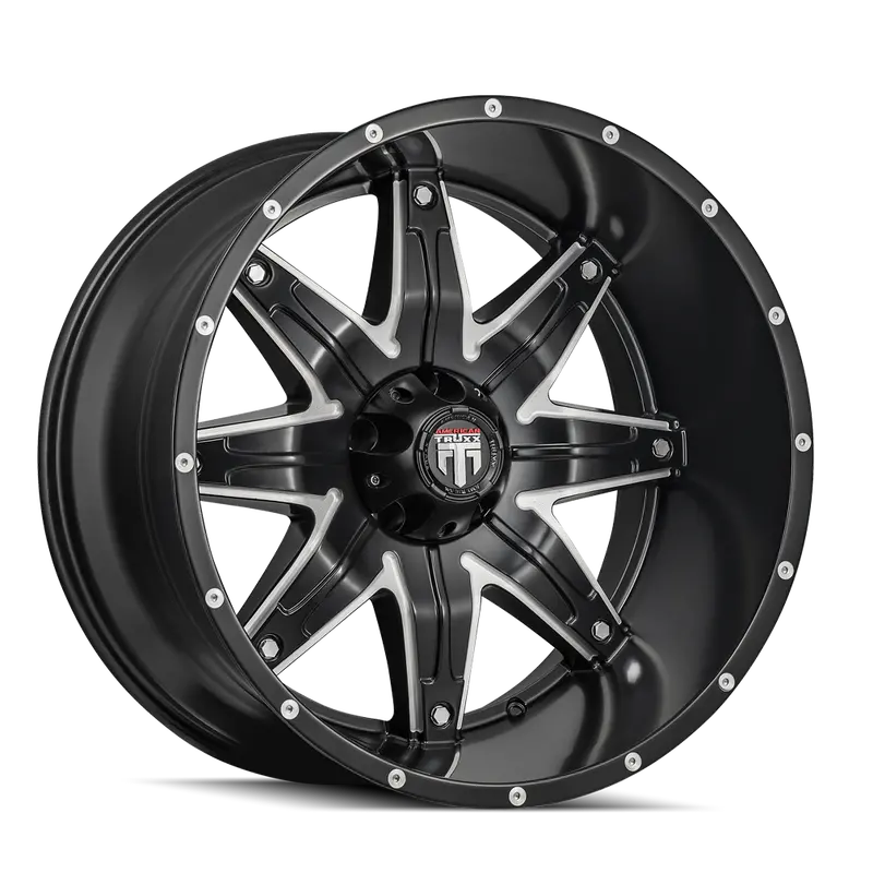 American Truxx Lonestar Alloy Wheel – 20X10 Inches, Black/Milled Finish 1