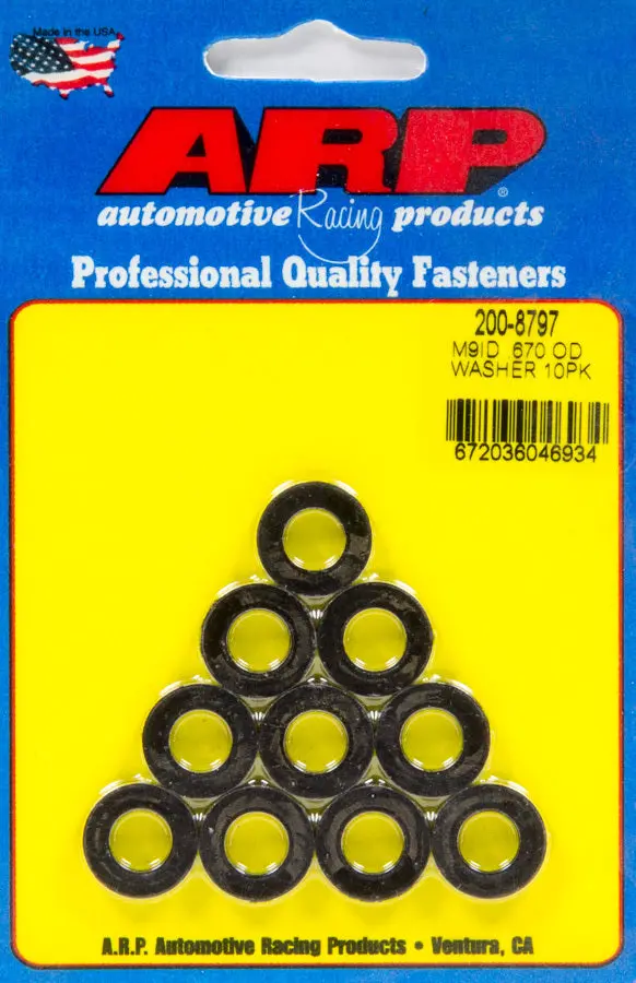 Arp Black Anodized Washers – 9Mm Id X 0.670″ Od, Pack Of 10 1