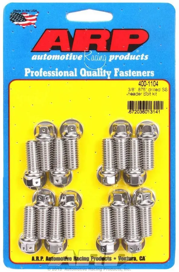 Arp Stainless Steel Header Bolt Kit – 3/8" X 0.875", Ultra-High-Lift (16-Pack) 1