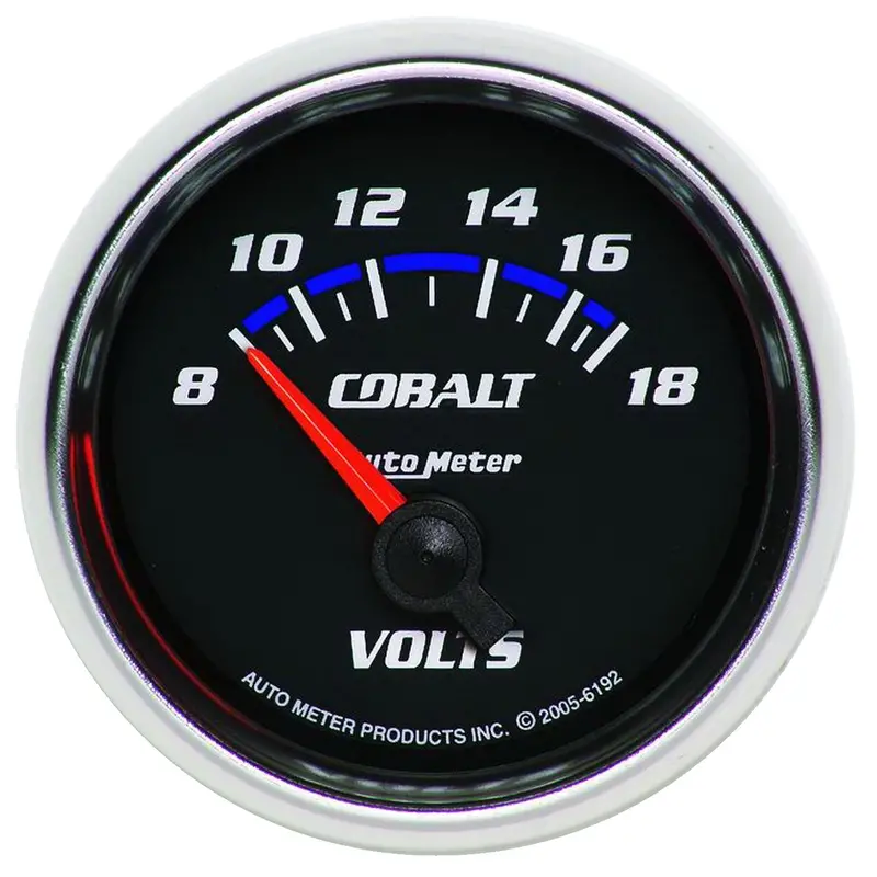 Autometer 6192 Electric Voltmeter — 2 1/16", 0–18V Range, Cobalt Face 1